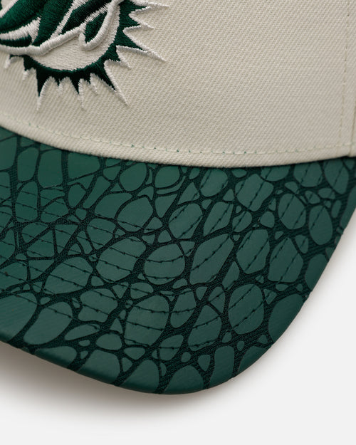 New Era Miami Dolphins 'Croc Skin 2.0' 9FORTY A-Frame Snapback Chrome/Dark Green