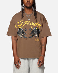 Ed Hardy Pypu Panther T-Shirt Brown