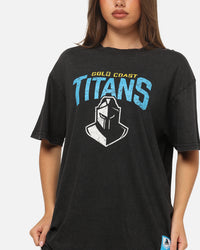 Bleacher Athletic Gold Coast Titans NRL Washed T-Shirt Black