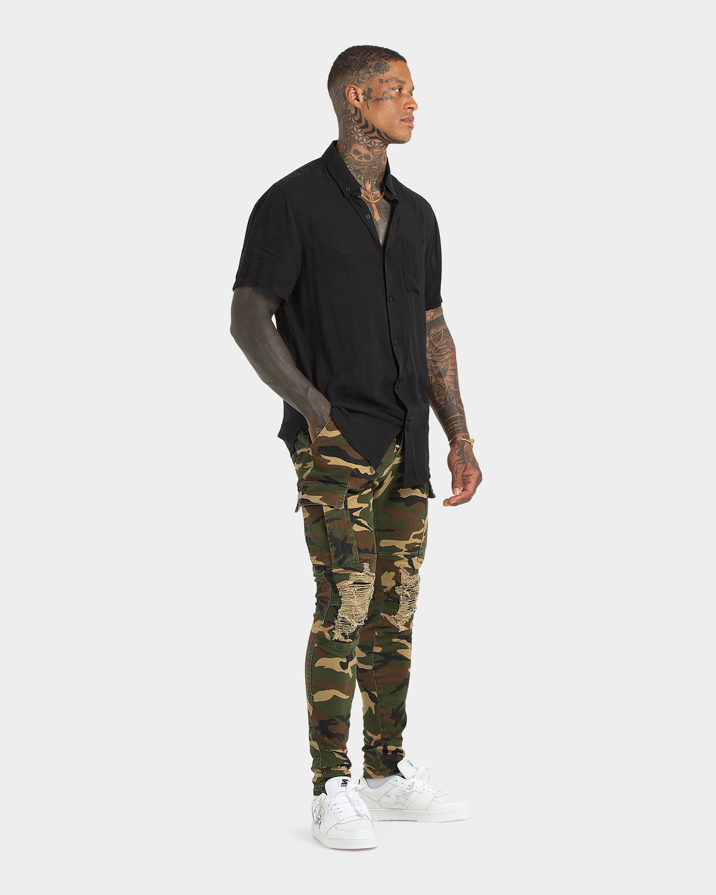 XXIII Sergeant Camo Ripped Jeans Camo | Culture Kings US