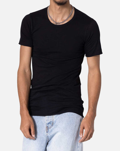 MNML Sheer Knit Bias Cut T-Shirt Black