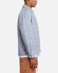 XXIII Boucle Tweed Zip Jacket Teal/Blue/Purple
