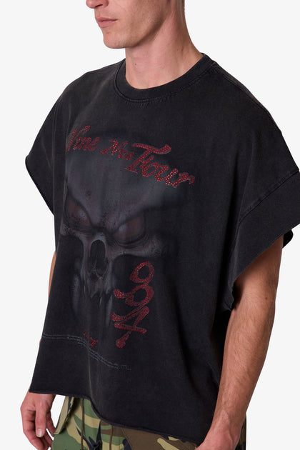 MNML Skull Cut-Off Tee Washed Black