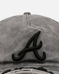 New Era Atlanta Braves 'Cutoff Visor' 9FORTY Snapback Washed Black