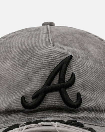 New Era Atlanta Braves 'Cutoff Visor' 9FORTY Snapback Washed Black