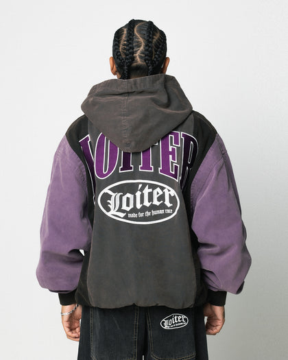 Loiter Splinter Hoodie Charcoal/Purple
