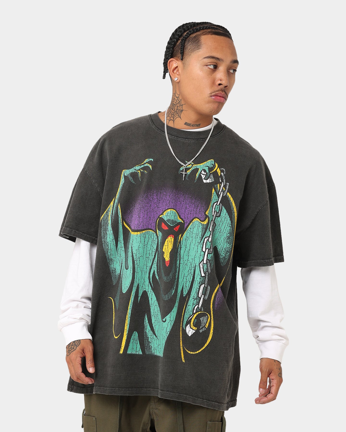 73Studio X Cartoon Network Green Ghost Heavyweight Vintage T-Shirt
