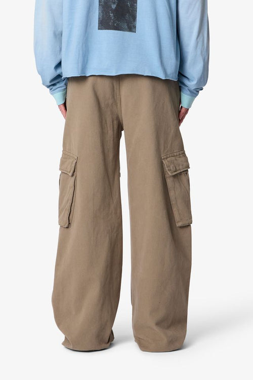 MNML Ultra Wide Twill Cargo Pants Olive