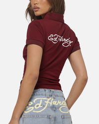 Ed Hardy Women's Polo Top Plum