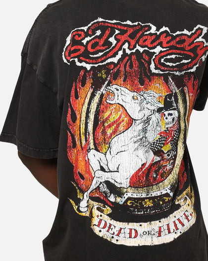 Ed Hardy Horse Power Vintage T-Shirt Black Acidwash