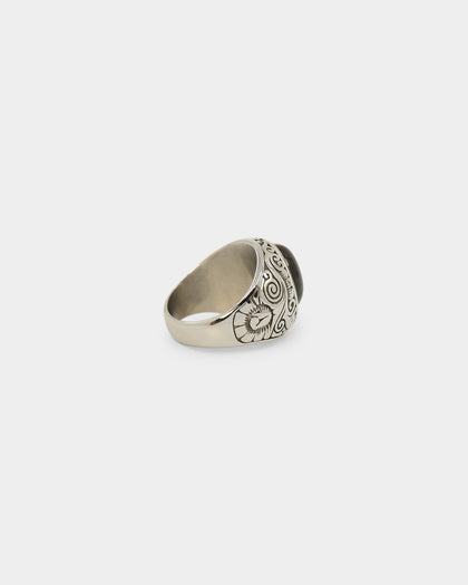 NXS Tiger Eye Ring Steel/Brown