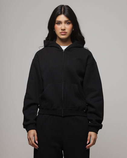 American Thrift Women's Classic Zip Hoodie Black