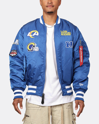 New Era X Alpha Series X NFL Los Angeles Rams MA-1 Bomber Jacket Royal/Black