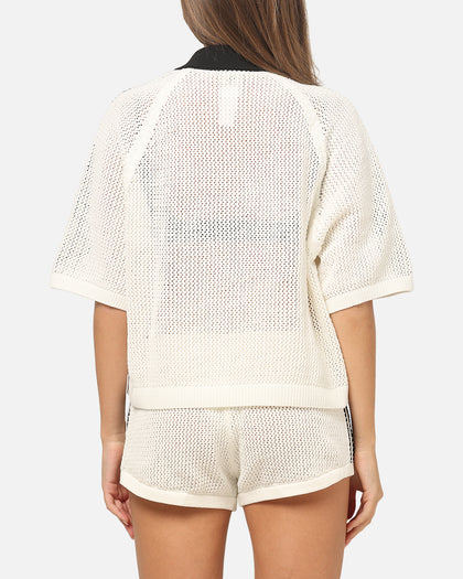 Adidas Women's Crochet Polo Shirt White/Black