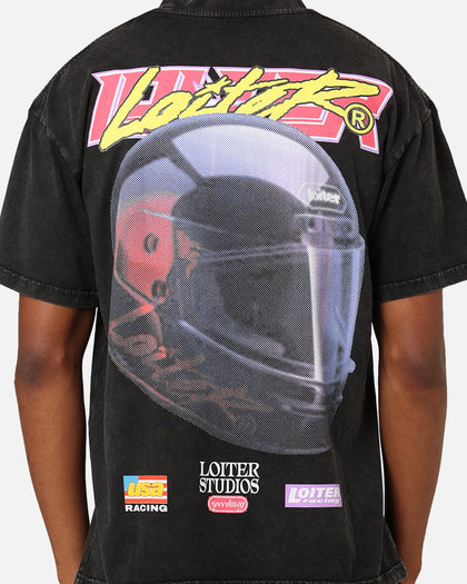 Loiter Motorsport T-Shirt Black Acid Wash