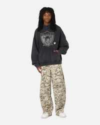 Mitchell & Ness Las Vegas Raiders Distressed Rhinestone Logo Hoodie Faded Black