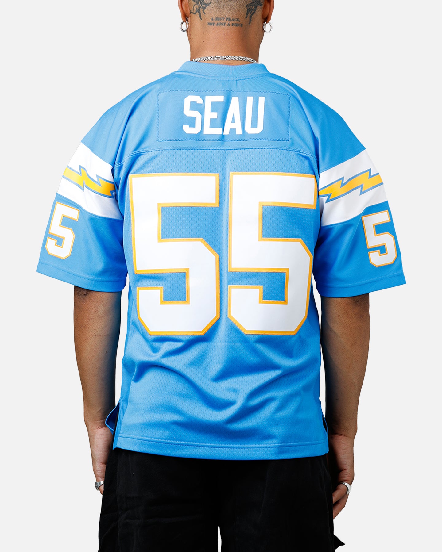 未使用品  NFL SEAU 55 starter製KOREA製 ゲームシャツ Mitchell & Ness Los Angeles Chargers Junior Seau #55 Legacy Jersey