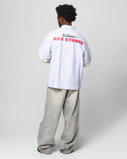 Loiter Art Studio Work Shirt Blue Stripe