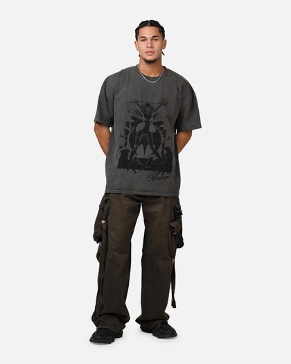 Goat Crew X DC Batman Catwoman Cats Heavyweight T-Shirt Black Wash