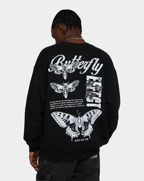 Rats Get Fat Butterfly Effect Vintage Crewneck Black Wash