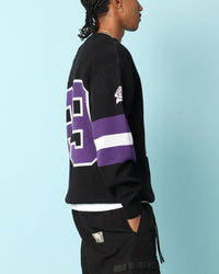 Carré Gridiron Knitted Sweater Black/Purple/White
