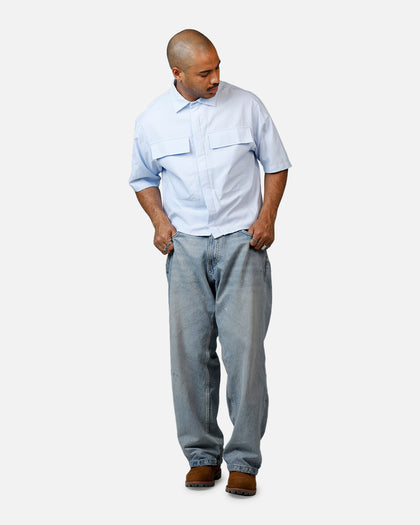 MNML Cropped Short Sleeve Shirt Light Blue