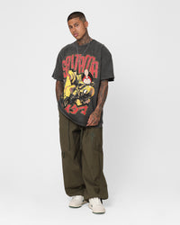 73Studio X One Punch Man Saitama Heavyweight Vintage T-Shirt Black Wash