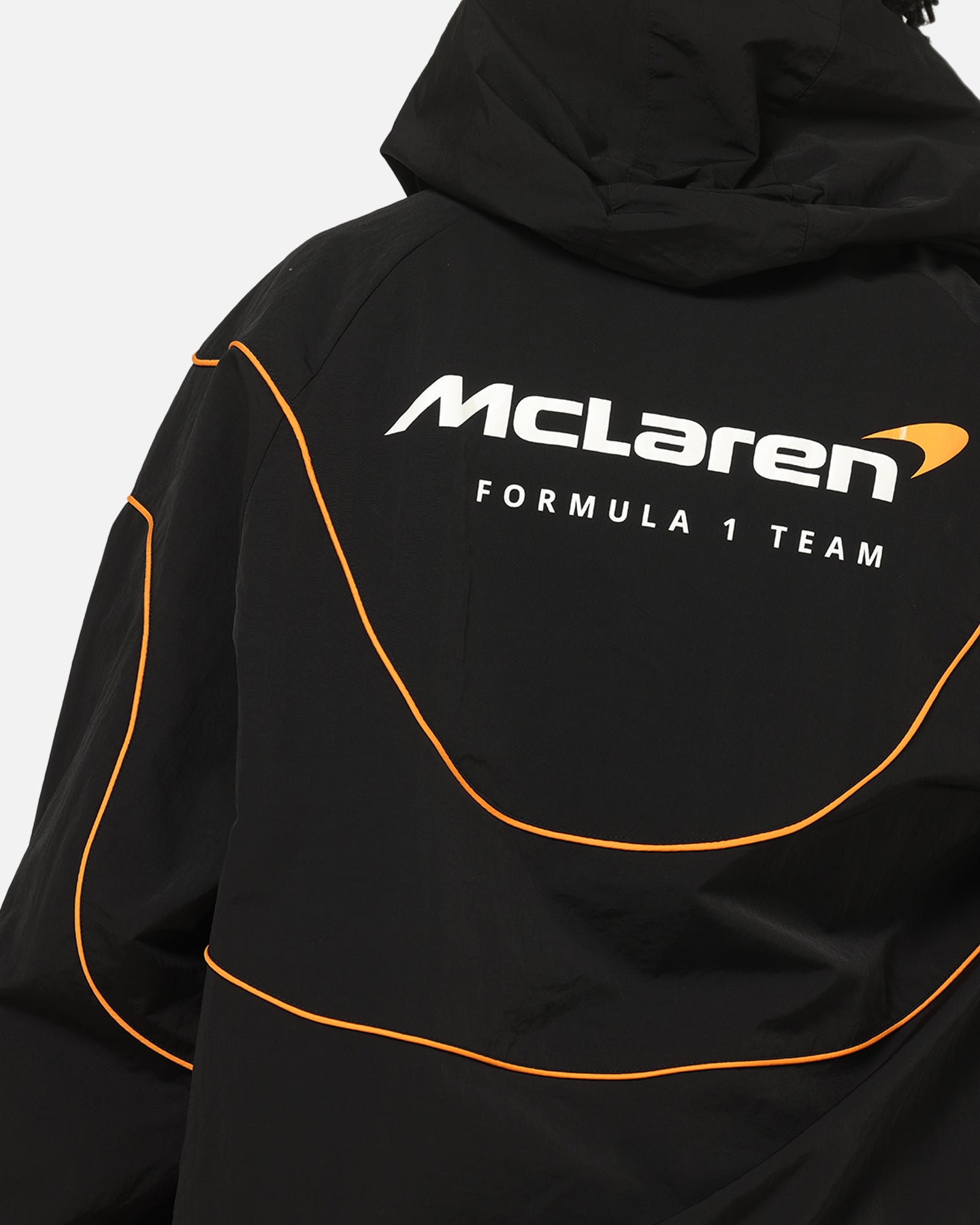 Mitchell & Ness X Mclaren Nylon Tracksuit Zip Hoodie Black/Papaya