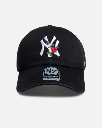 47 Brand New York Yankees "Roses" Clean Up Strapback Black