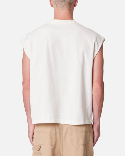 MNML Distressed Sleeveless Tank Antique White