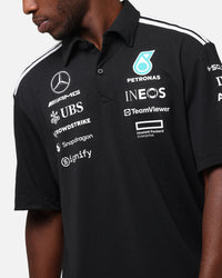 adidas x Mercedes-AMG PETRONAS Formula One F1 2025 Team Polo Shirt Black/White