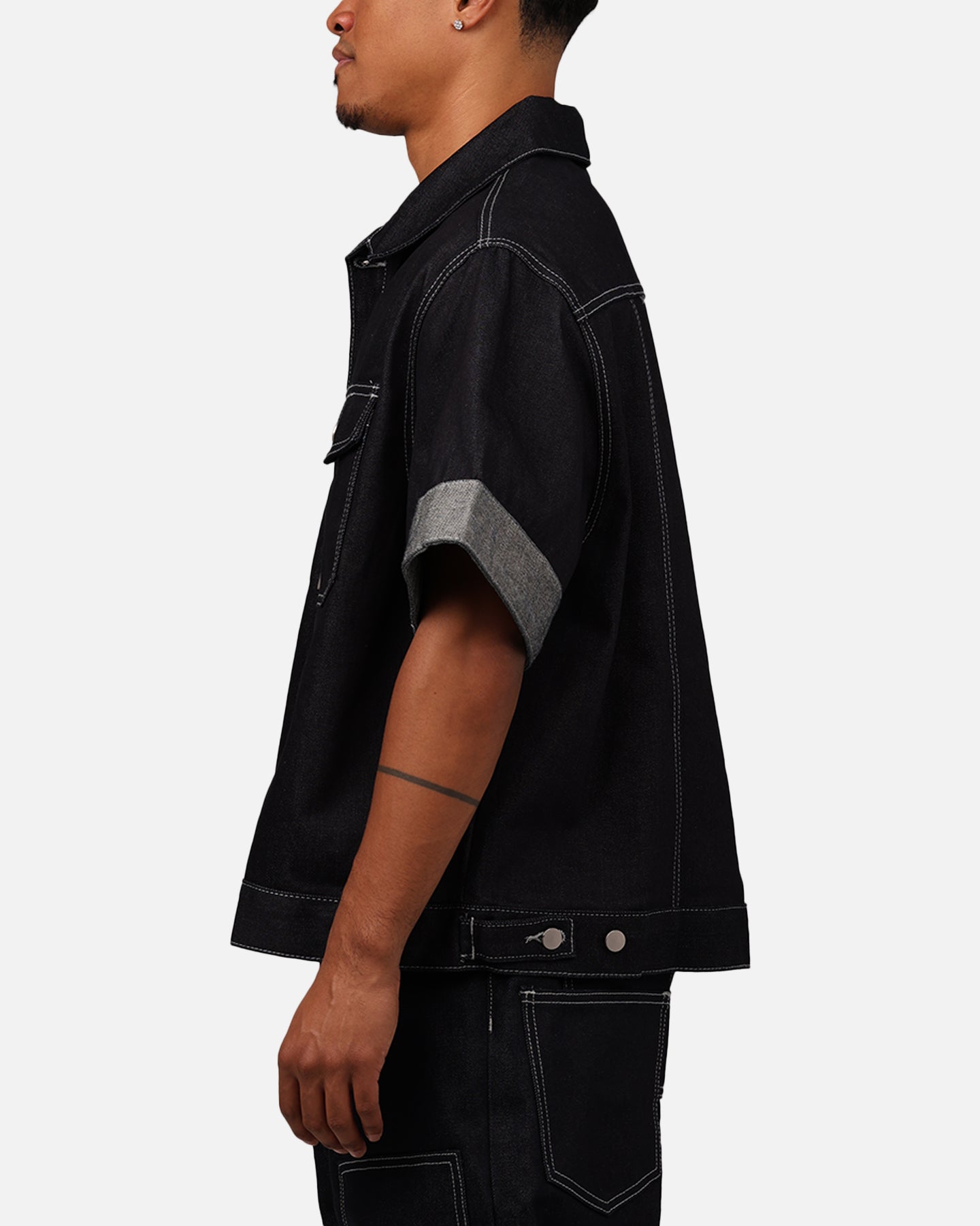 MNML Raw Denim Short Sleeve Jacket Blue | Culture Kings US