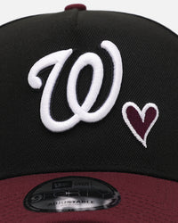 New Era Washington Nationals 'Burgundy Hearts' 9FORTY A-Frame Snapback Black/Maroon