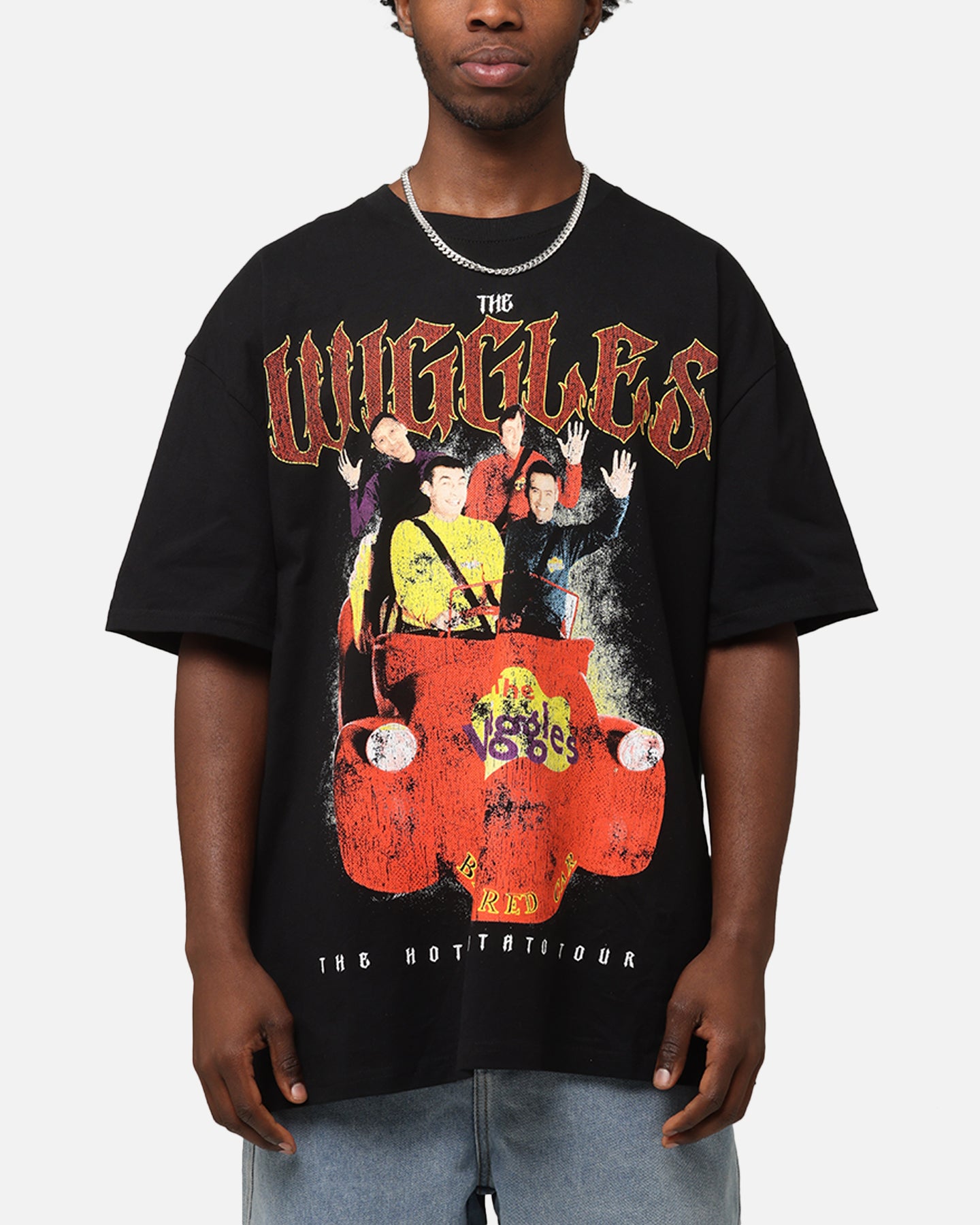 トップス OHGA PAT Tshirt Goat Crew X The Wiggles Hot Potato Tour Heavy T-Shirt Black