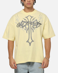 Ed Hardy Trinity Rhinestone T-Shirt Butter Yellow