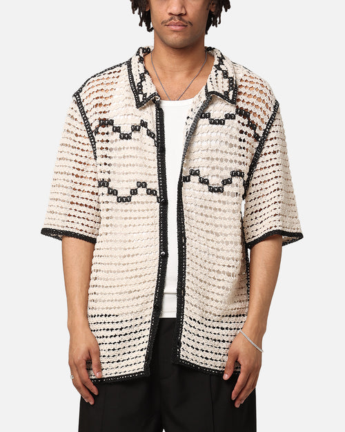 XXIII Western Crochet Button Up Shirt Cream/Black
