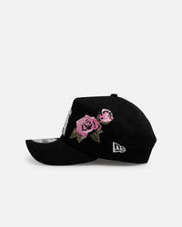 New Era Los Angeles Angels 'Pink Rose Embroidery' 9FORTY A-Frame Snapback Black/Pink