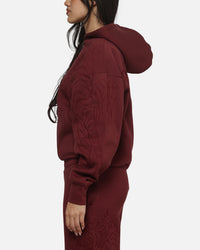 Ed Hardy Women's Tattoo Zip Hoodie Burgundy