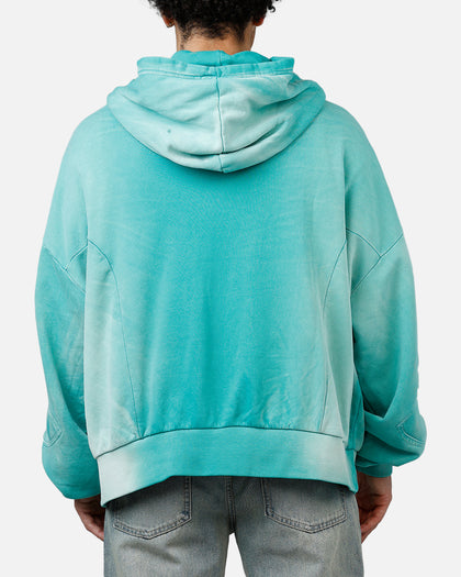 MNML Double Pouch Sprayed Hoodie Green