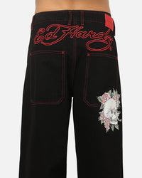 Ed Hardy Skull Rhinestone Jeans Black