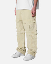 MNML Ultra Baggy Channel Cargo Denim Pants Tan