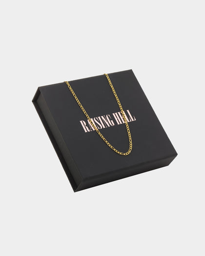 Raising Hell Women's Customisable Figaro Necklace Gold