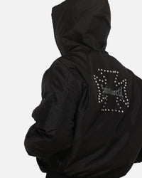 Saint Morta Marked Hooded Bomber Jacket Off Black