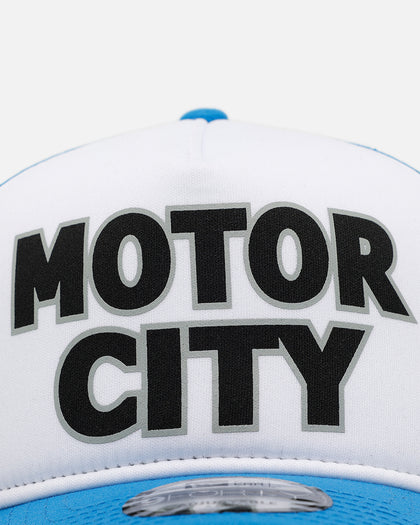 New Era Detroit Lions 'Team Motto' 9FORTY A-Frame Trucker Snapback Official Team Colors