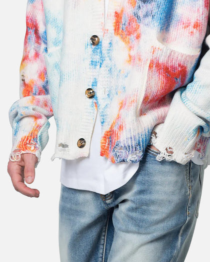MNML Tie Dye Cardigan Sweater Multi