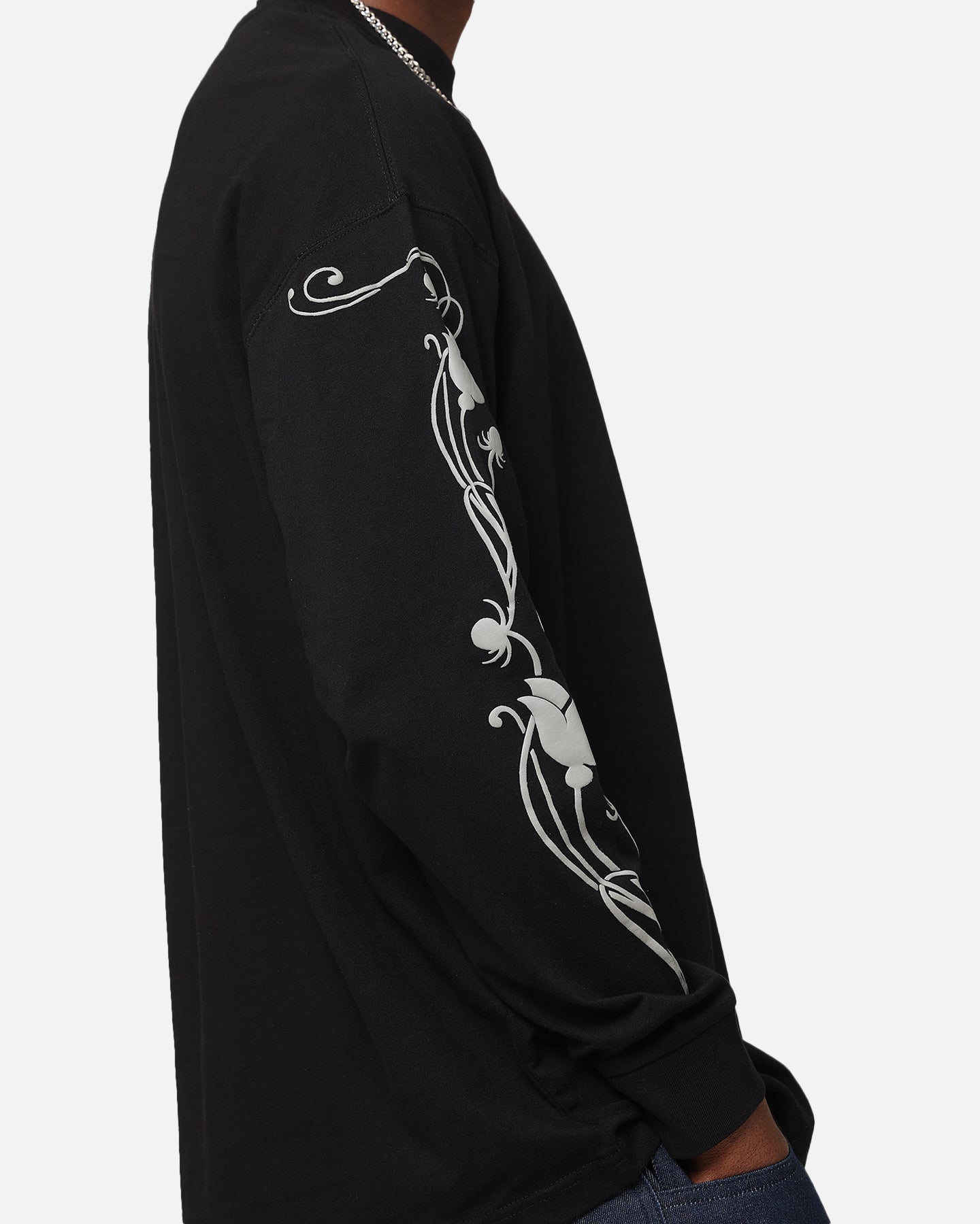 Carre Floral Oversized Long Sleeve T-Shirt Black | Culture Kings US
