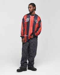 Carre Academy Oversized Long Sleeve T-Shirt Red/Black