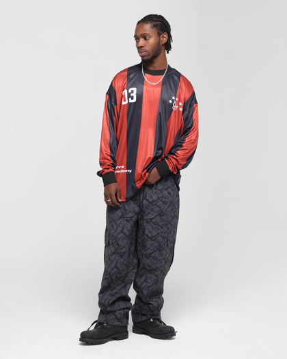 Carre Academy Oversized Long Sleeve T-Shirt Red/Black
