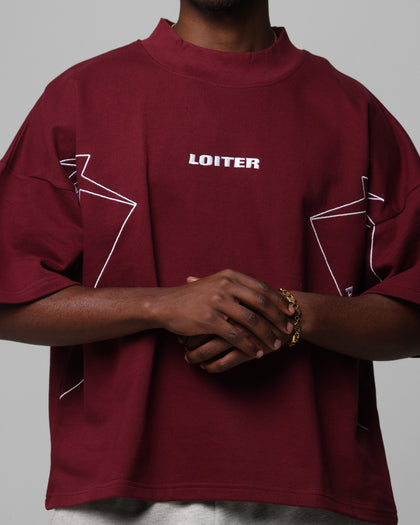 Loiter Dark Performance T-Shirt Burgandy