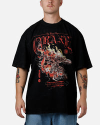 73Studio X House Of The Dragon Caraxes T-Shirt Black Acidwash